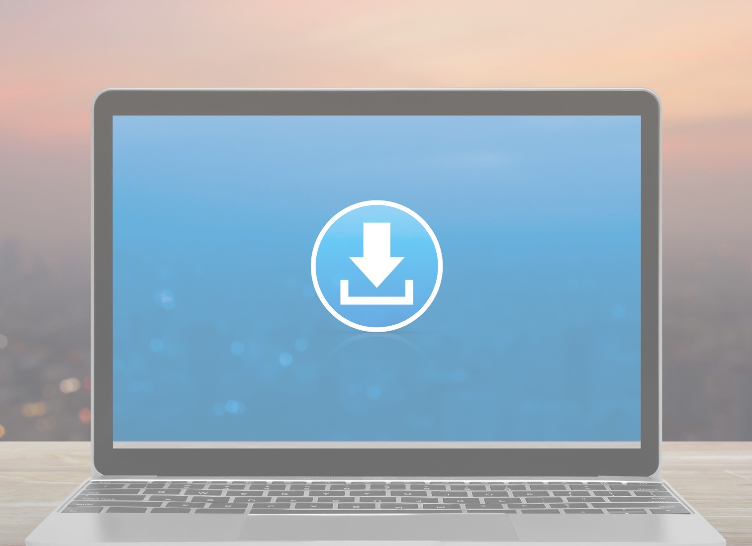 Computer screen download icon